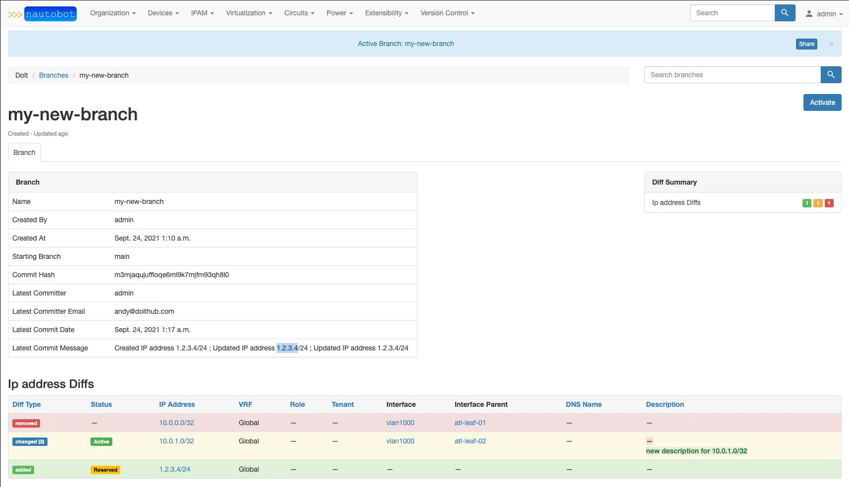 nautobot dolt plugin