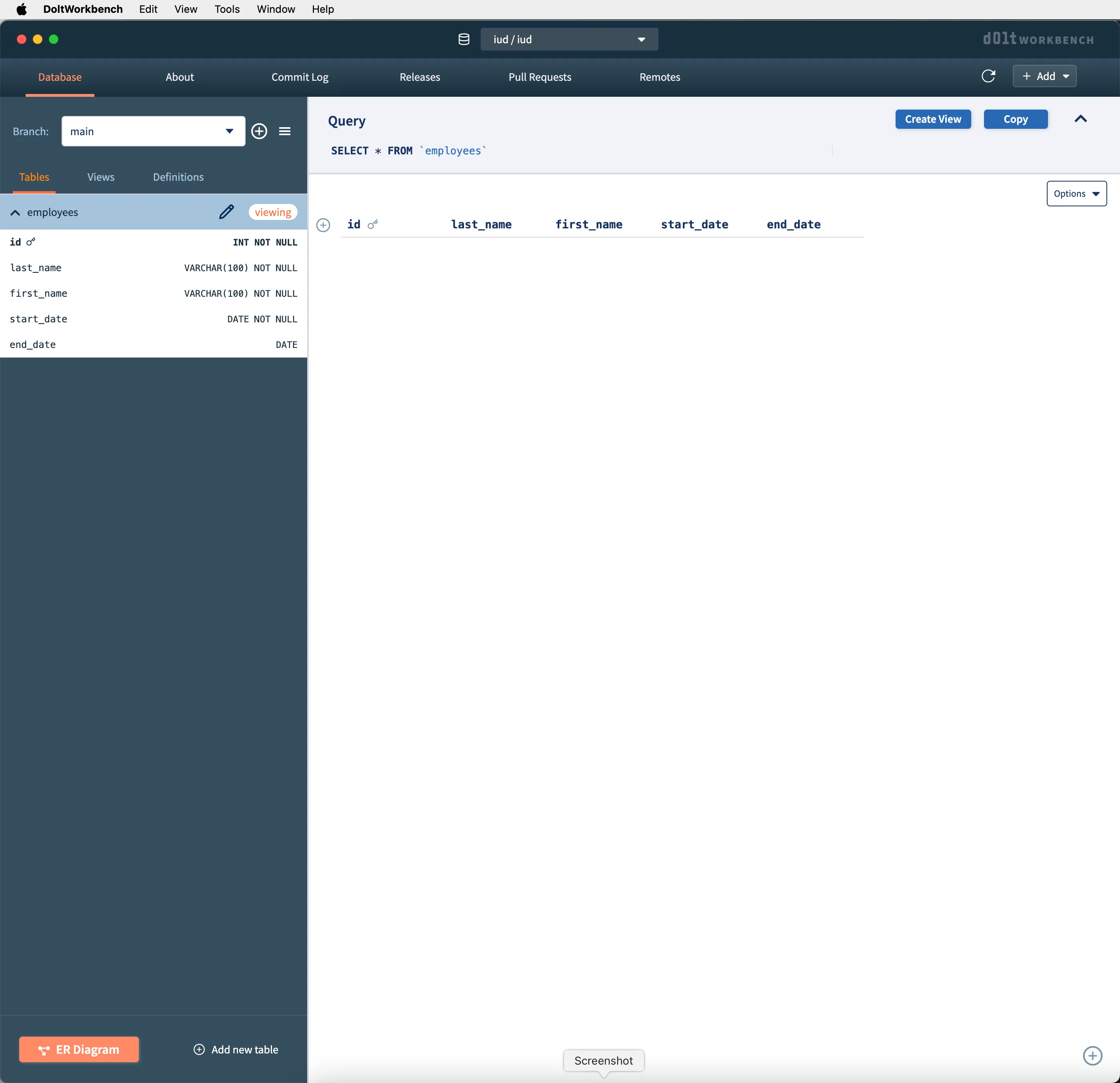 Workbench IUD Database