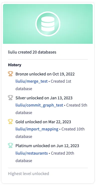 Database Badge History