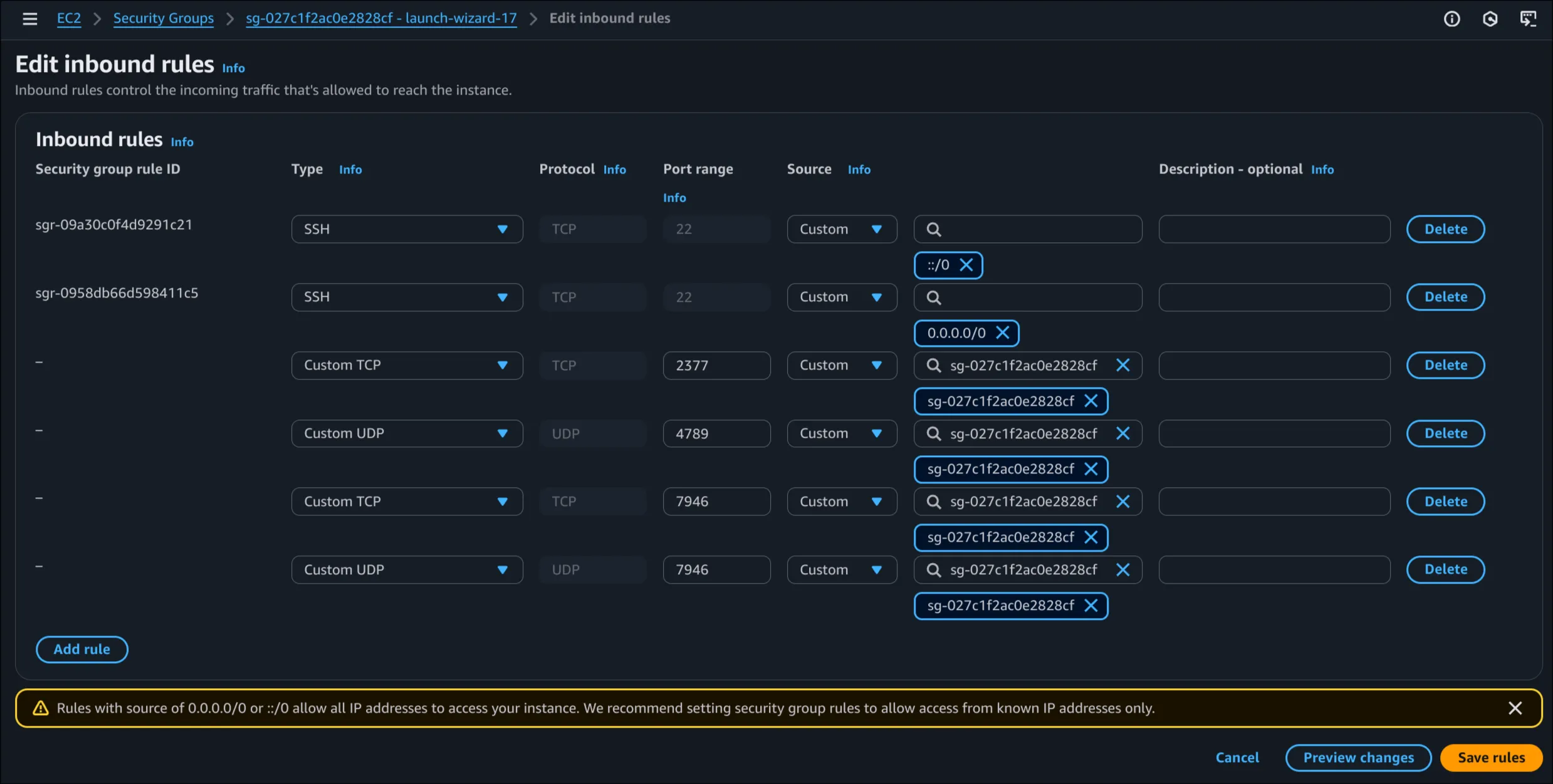 Docker Swarm required ports