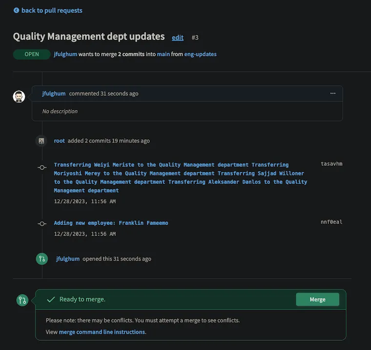 Rebased commit history