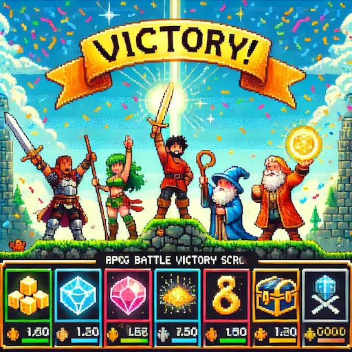 Retro RPG image, victory