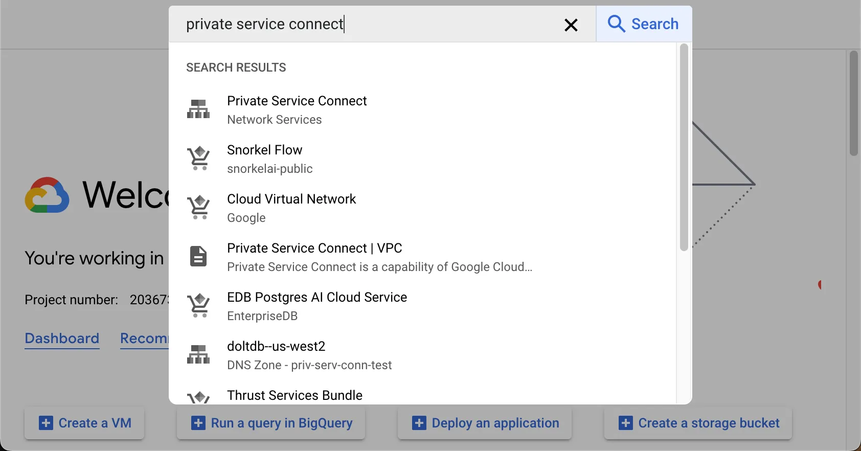 Select Private Service Connect