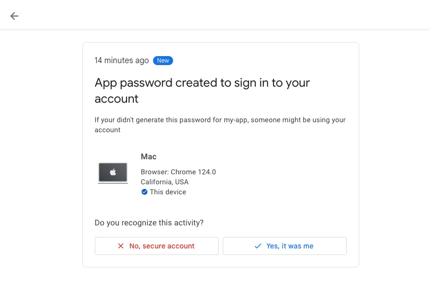 Verify that it was us
