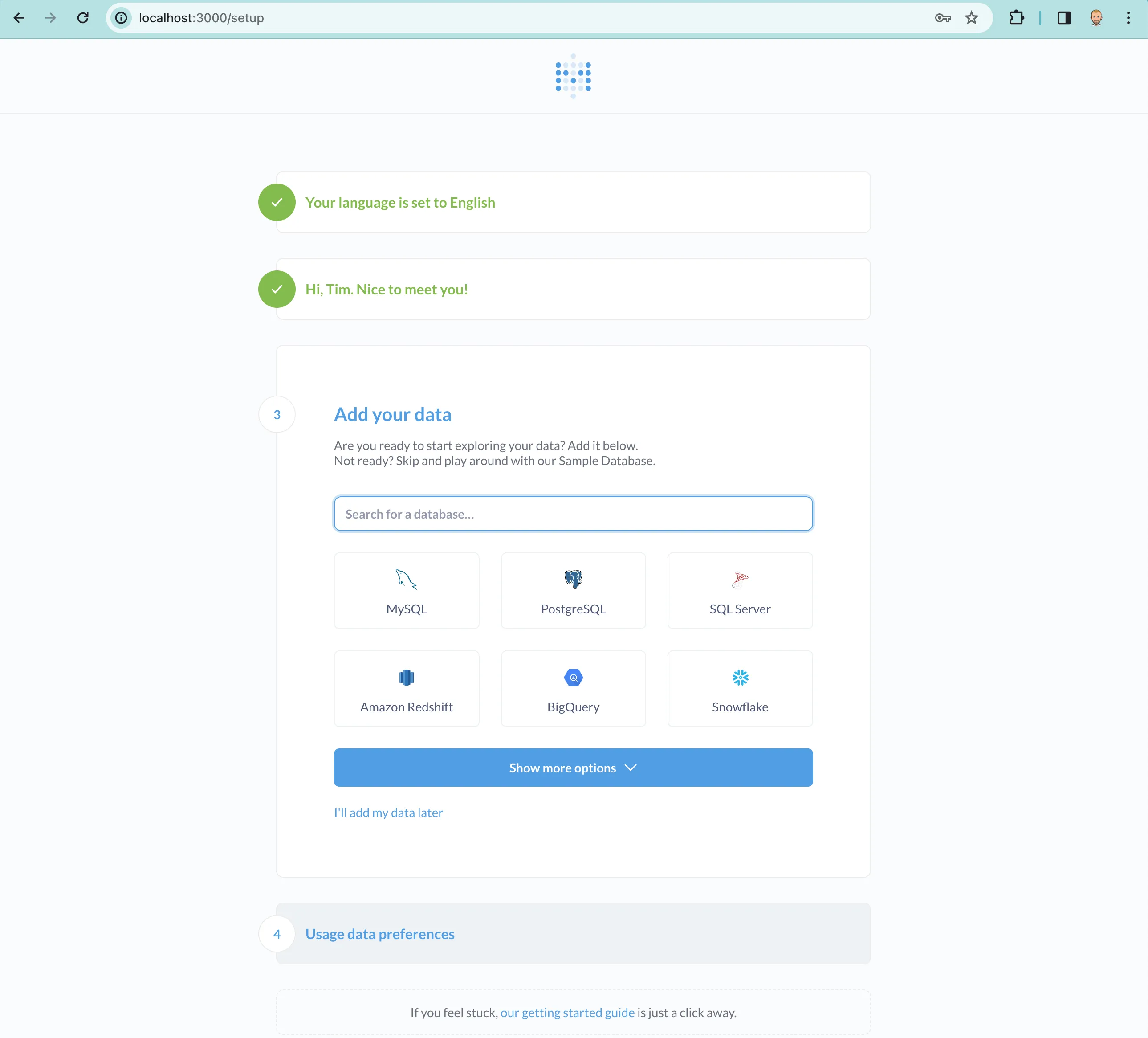 Metabase Add Database