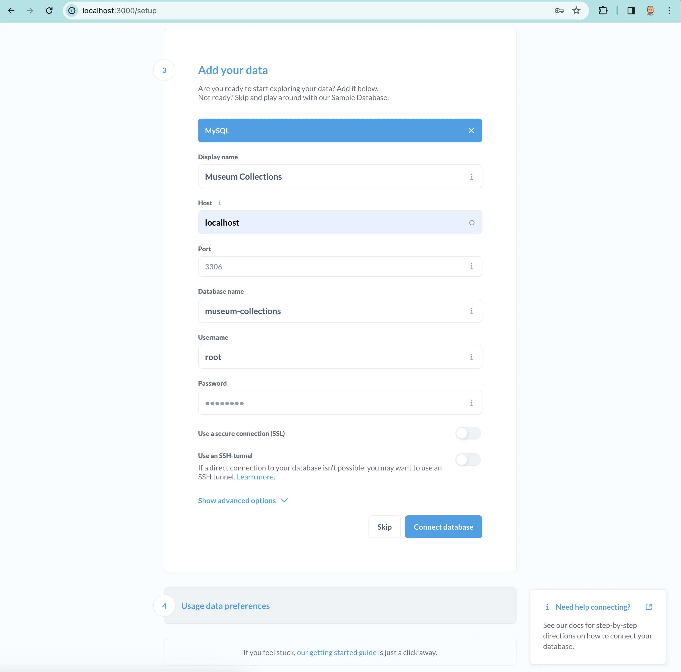 Metabase Dolt Connection