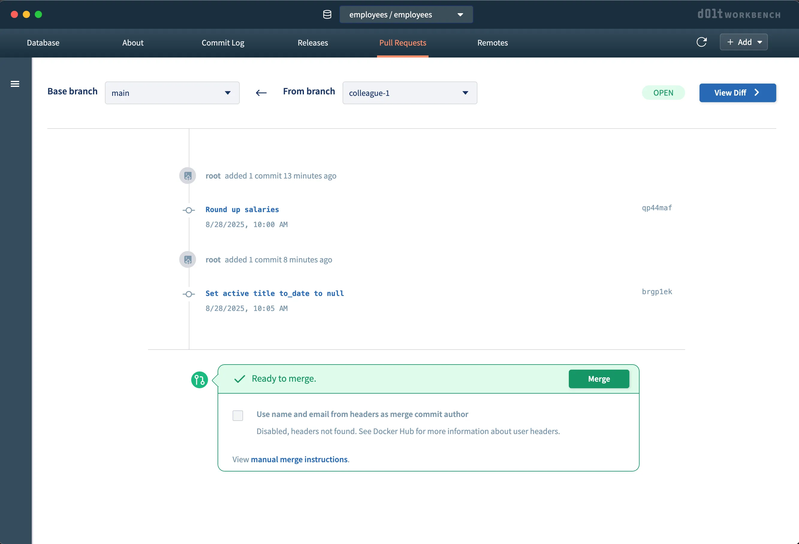 Colleague 1 pull request